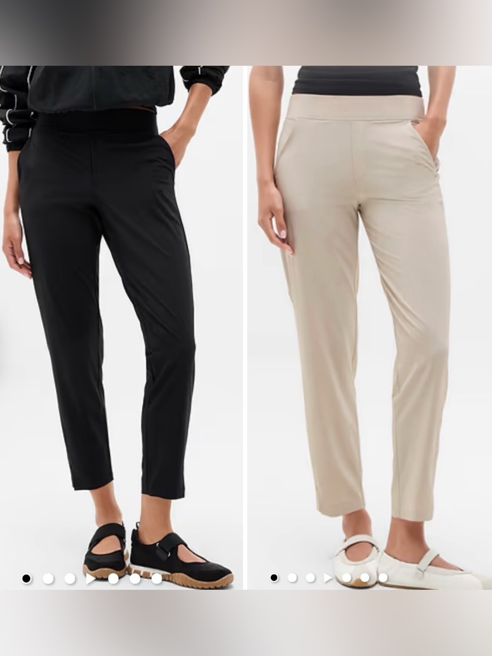 BOTH Athleta Pull-On Brooklyn Ankle Pants in Black & Tan. BOTH SZ 10